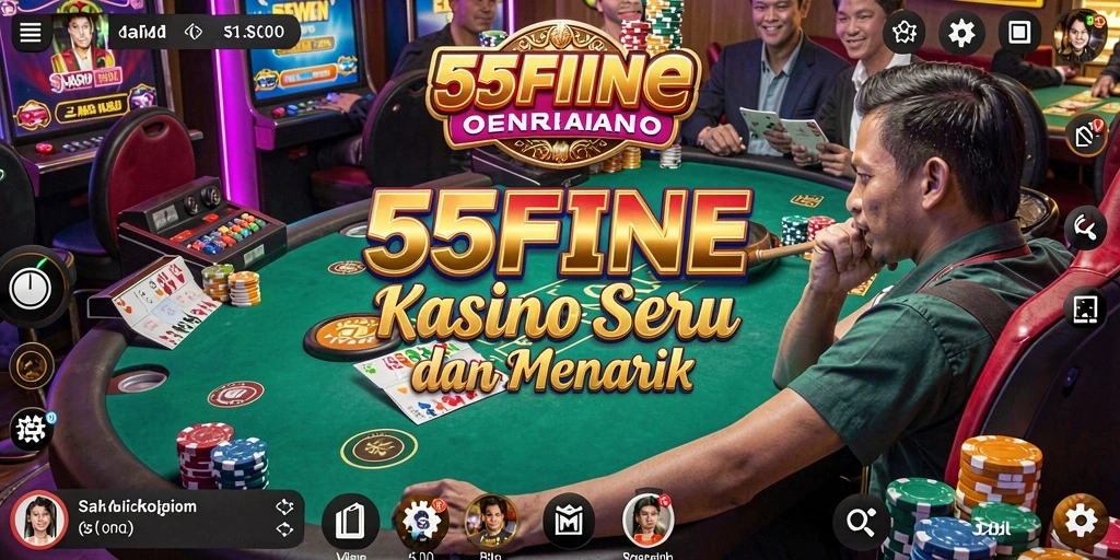 Tampilan gameplay menarik dari 55FIVE dengan antarmuka kasino.