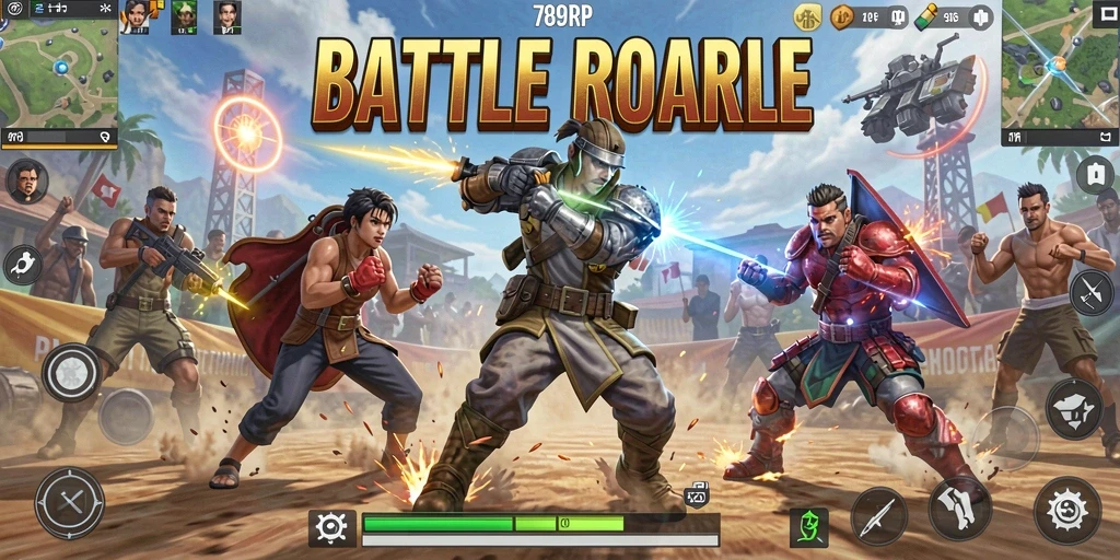 Tampilan gameplay seru 789RP di arena Battle Royale.