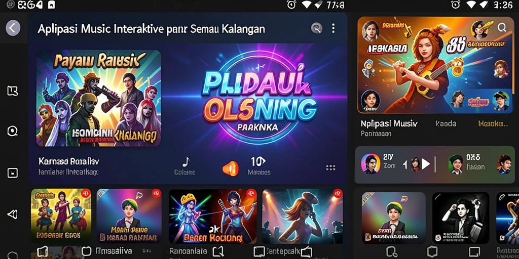Tampilan gamplay interaktif dalam aplikasi musik 8364.