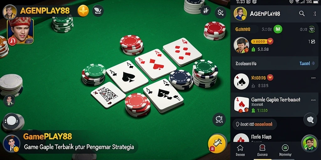 Tampilan gameplay Gaple yang seru dan menantang di AGENPLAY88.