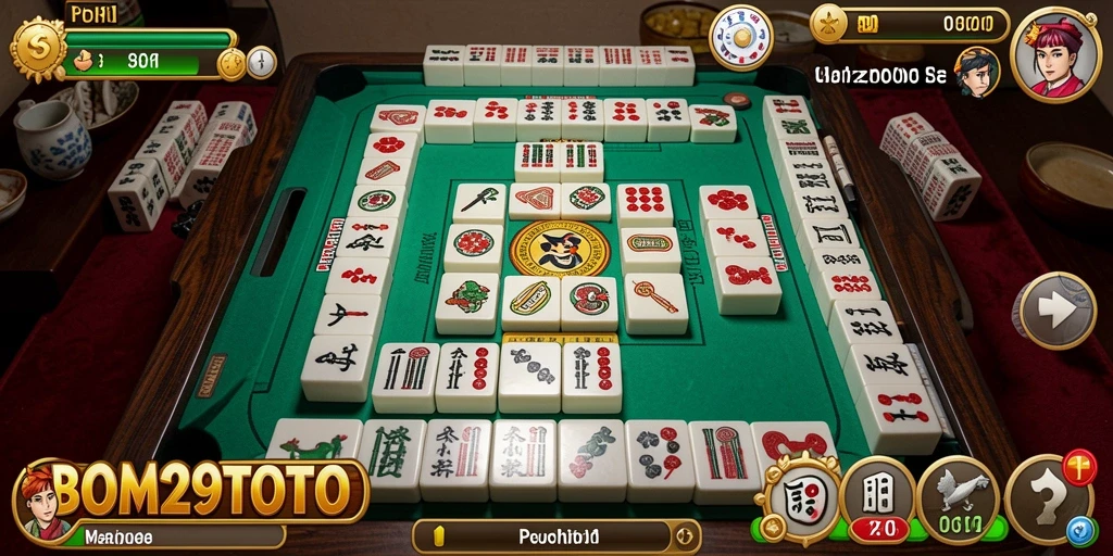 Screenshot menampilkan gameplay Mahjong yang menarik.