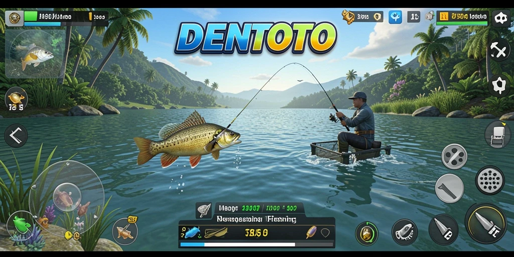 Tangkapan ikan yang seru di DENTOTO dengan latar belakang yang indah.