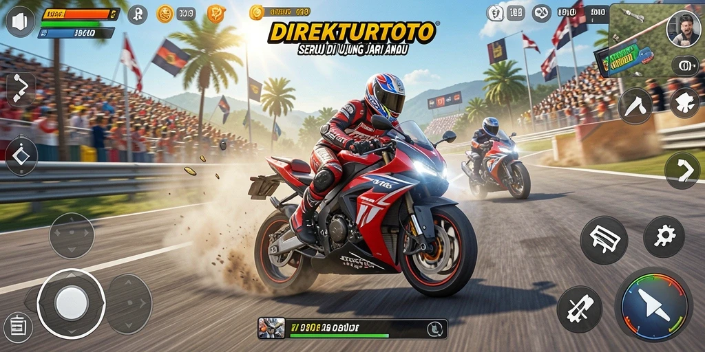 Gameplay seru balapan motor di DIREKTURTOTO.
