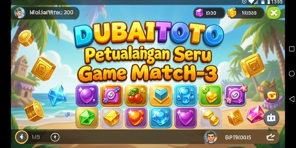 Tangkapan layar gameplay DUBAITOTO yang menampilkan keseruan Match-3.