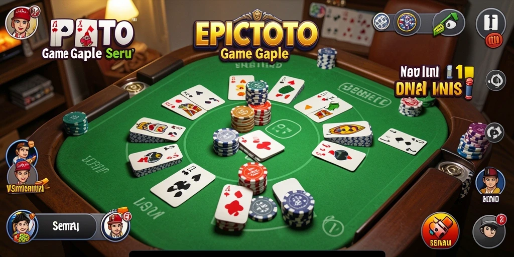 Screenshot gameplay EPICTOTO yang menunjukkan kompetisi Gaple yang menegangkan.