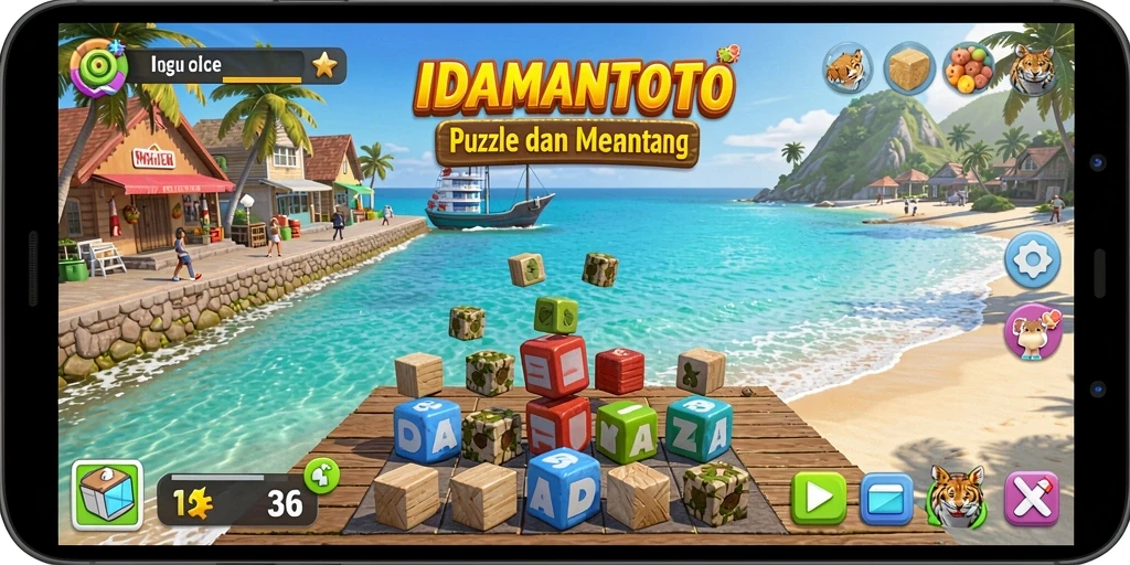 Tampilan gameplay seru IDAMANTOTO dengan berbagai puzzle menantang.