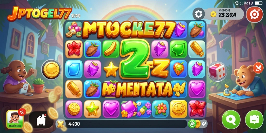 Screenshot JPTOGEL77 menampilkan gameplay Match-3 yang mengasyikkan.