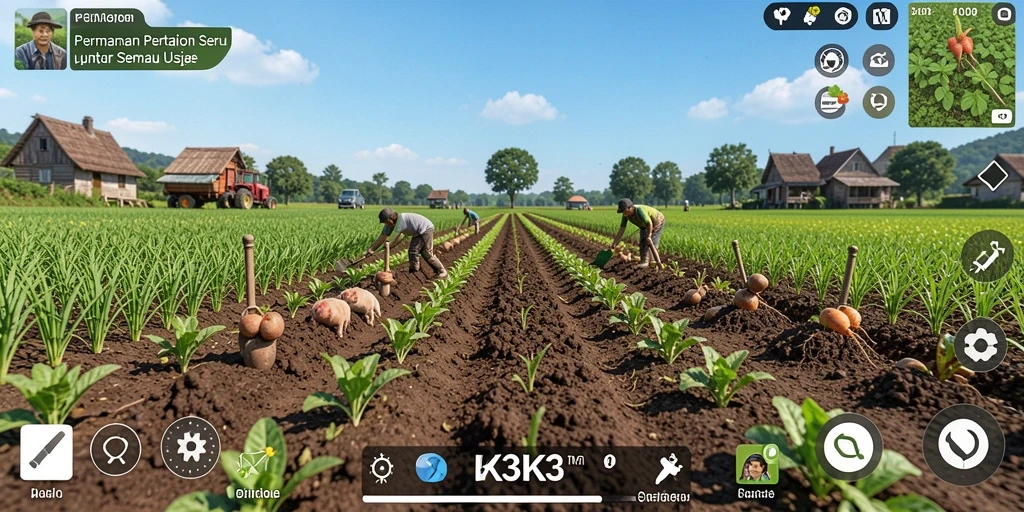 Gambaran menarik dari gameplay pertanian di K3K3.