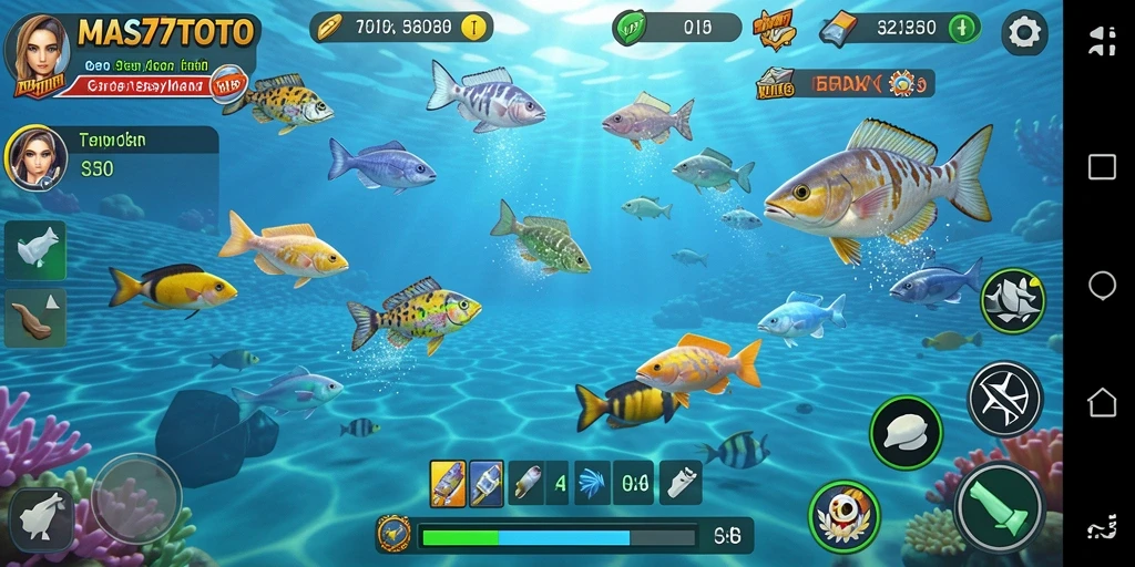 Tampilan gameplay Tembak Ikan yang menarik dan berwarna.