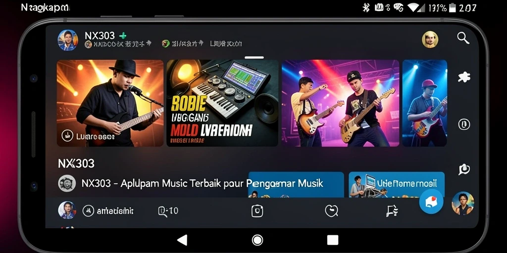 Tampilan gameplay NX303 yang interaktif dan menarik dalam aplikasi musik.