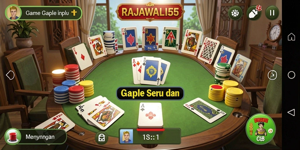 Tampilan gameplay menarik dari game Gaple RAJAWALI55.