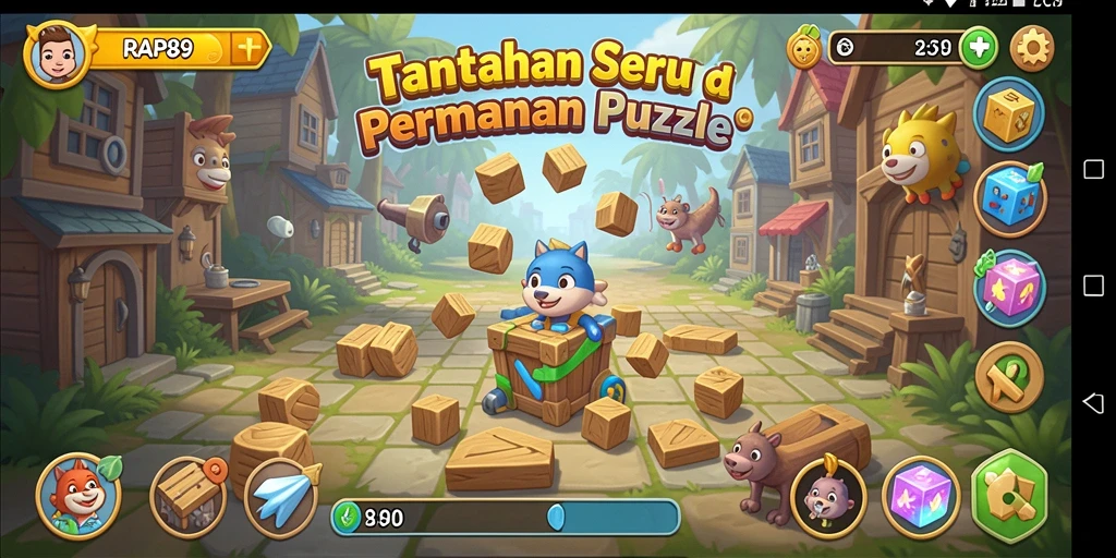 Tangkapan layar gameplay RAP89 menampilkan teka-teki yang menarik dan interaktif.