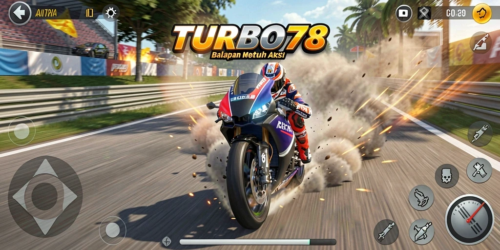 Gameplay balapan motor yang cepat dan menegangkan.